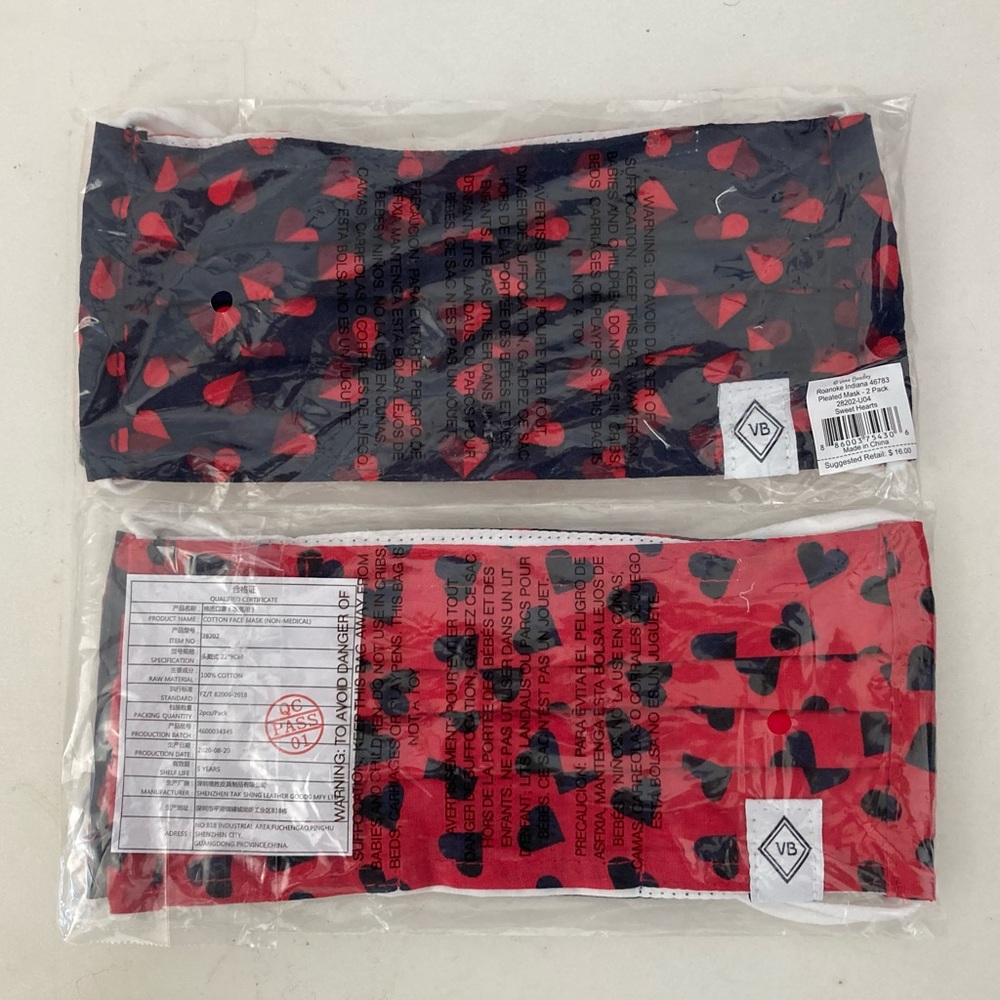 Vera Bradley Set of 2 Pleated Mask